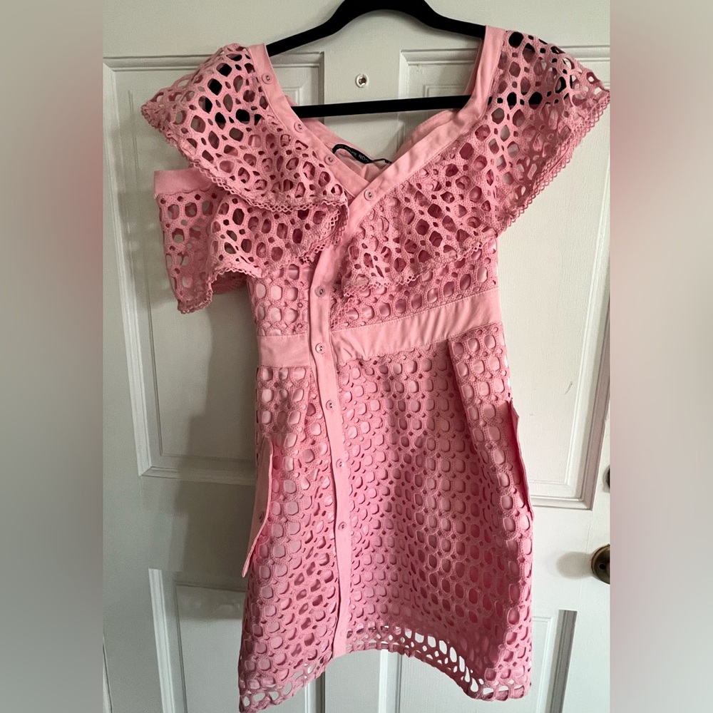 Mini Flared Crochet Dress